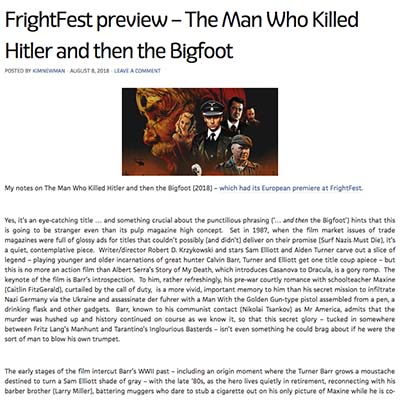 FrightFest preview – The Man Who Killed Hitler and then the Bigfoot